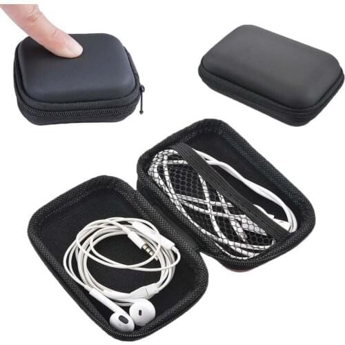 Mini Home Storage Box Portable Headphone USB Cable Case Storage Box Wallet Carrying Pouch Bag Earphone Accessories Case