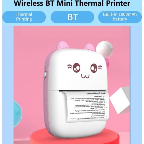 Mini Pocket Printer,Bluetooth Wireless Photo Printer Label Memo Receipt Paper Portable Smart Thermal Printer for Mobile Phones