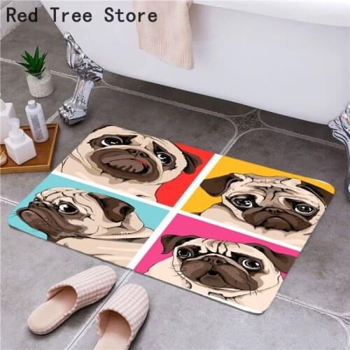Cartoon Bulldog 3D Printed Carpet Kids Room Decor Flannel Sponge Floor Mat Teens Bathroom Rugs Cute Design Door Mats Wholesale