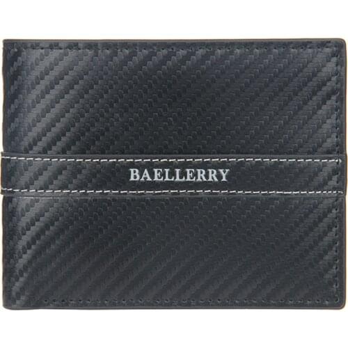 Mens Short Black Horizontal Wallet PU Leather Square Type Luxury Purse Stitching Multiple Card Slots Retro Business Money Clip