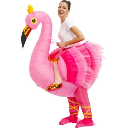 Adult Flamingo Inflatable Costumes for Halloween Cosplay Party Costume Christmas Suit Purim Carnival Man Performance Jumpsuit