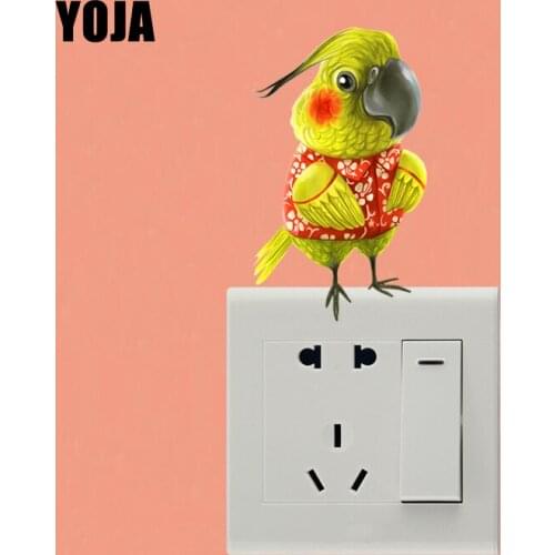 YOJA Lovely Parrot Switch Sticker Personalized Living Room Bedroom Wall High Quality Decor 10SS0122