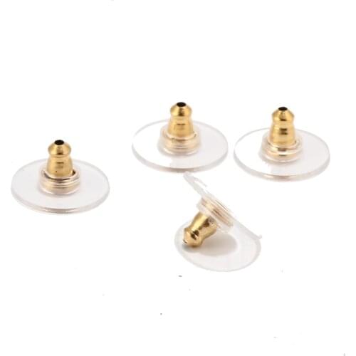 Stainless Steel Gold Bullet Comfort Clutch Earring Back Earnut Stopper Ear Nut Barrel Plastic Shield Safety Wire Post Components