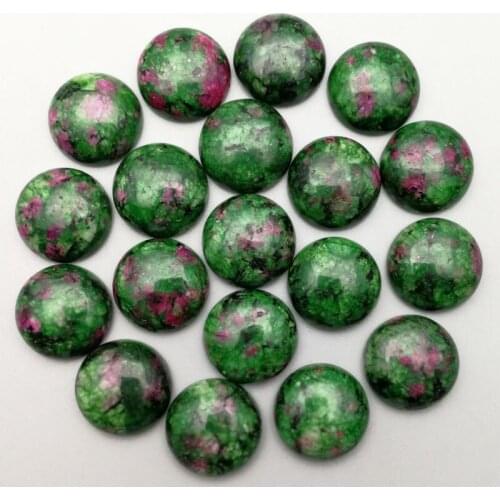 Wholesale hot selling natural epidote stone beads charms 16x16mm round shape CAB Cabochon Beads 50pcs/Lot Free shipping