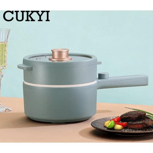 1.5L Electric Multicooker Food steamer 2 Gear adjustable Nano Ceramic Glaze liner Non-stick coat Soup Stew hotpot Noodles Boiler