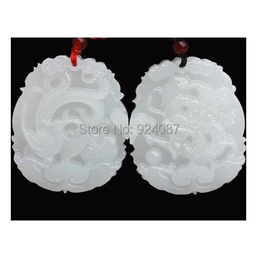 Package mail jade expected white and delicate white jade longfeng couple in xinjiang for pendant accessories super suet