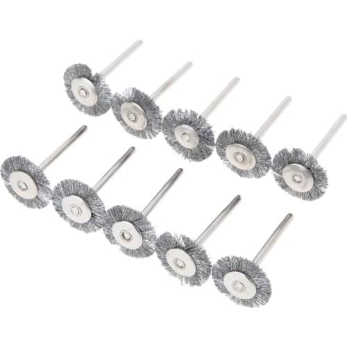 10pcs 22mm Platinum Blade Stainless Steel Wire Wheel Brush dremel rotary tool for mini drill dremel Polishing Dremel Accessories