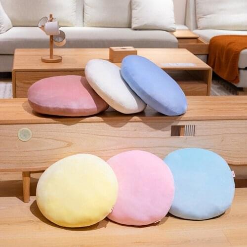 Macaron Colors Round Shape Plush Pillow Soft Cotton Candy Stuffed Toy Doll Home Decor Sofa Chair Cushion Carpet Birthday Gifts