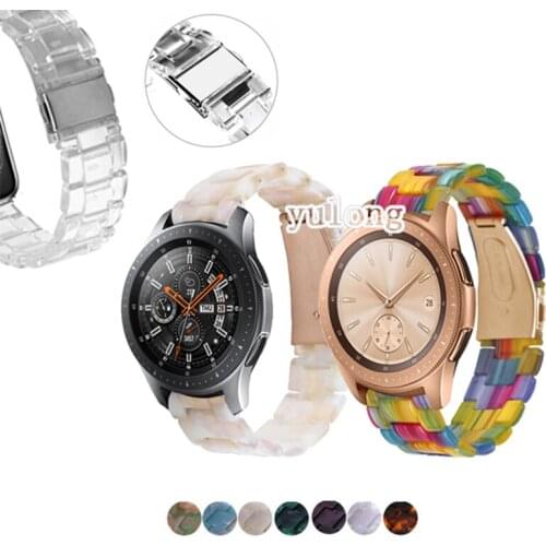 Fashion Transparent Resin Strap Band for Samsung Galaxy Watch 42mm 46mm Smart Watch Repleacement Wrist band for Watch3 41mm 45mm