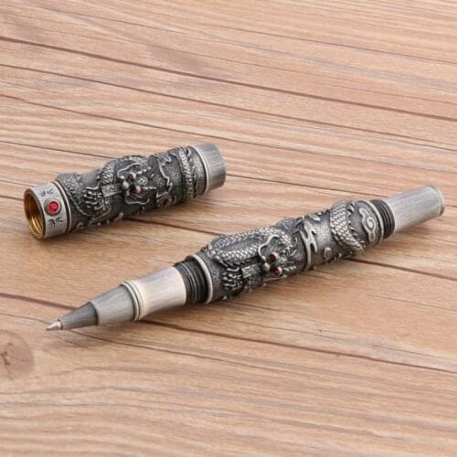 High quality brand JINHAO Dragon ROLLERball PEN fine Commerce Relief gray signature Business Office school supplies INK ball PEN