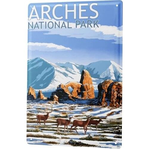 SINCE 2004 Tin Sign Metal Plate Decorative Sign Home Decor Plaques Holiday Travel Agency Arches National Park