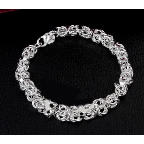 Silver colorPlated Bracelet in Sterling Silver colorFashionable Italian jewelry gift for free with Free Shipping