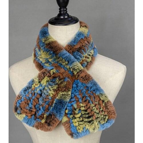 Real Rex Rabbit Fur Scarf Women Knitted Luxury Winter Black Scarves Neck Warmer Ladies 2018 New Arrival Soft Scarfs Fashionable