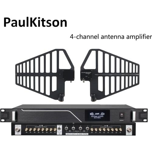 Paulkitson SR-FD216 4 Channel Antenna Distributor Directional Microphone UHF Antenna Splitter Collector For Wireless Mic