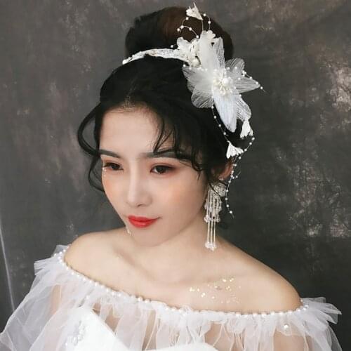 Bride Wedding Hair Accessories Crystal Bridal Tiaras Hairbands Hairpins Fashion Flower Pearl Headbands For Women Jewelry 2021