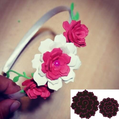 Wedding Twin Flowers Metal Cutting Dies Stencil for DIY Scrapbooking album Decorative Embossing Craft Dies Cut Paper Cards Tool