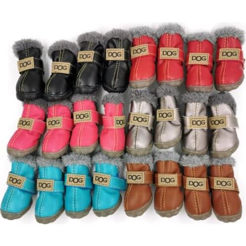 Winter Pet Dog Shoes Warm Snow Boots Waterproof Fur 4Pcs/Set Small Dogs Cotton Non Slip XS For ChiHuaHua Pug Pet Product PETASIA