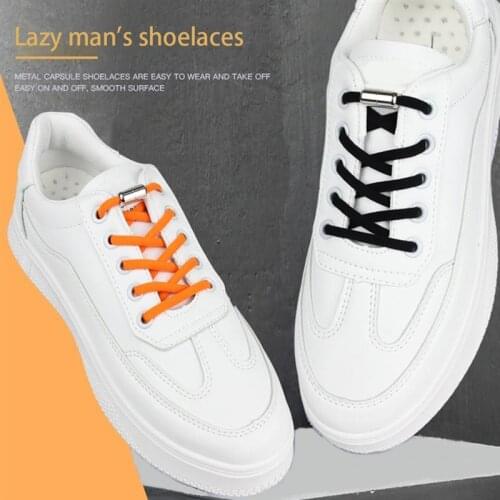 1 Pair Elastic Laces Without Ties Shoelaces Shoe Straps For Sports Shoes Boots Sneakers Skate Lazy Metal Lock Shoe Strings