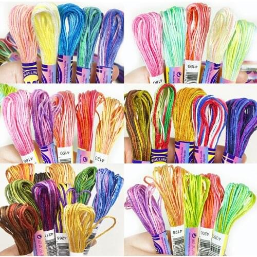 10 Colors/pack high quality Color Variation Cotton Embroidery Variegated per skein Floss Cross stitch Thread French embroidery