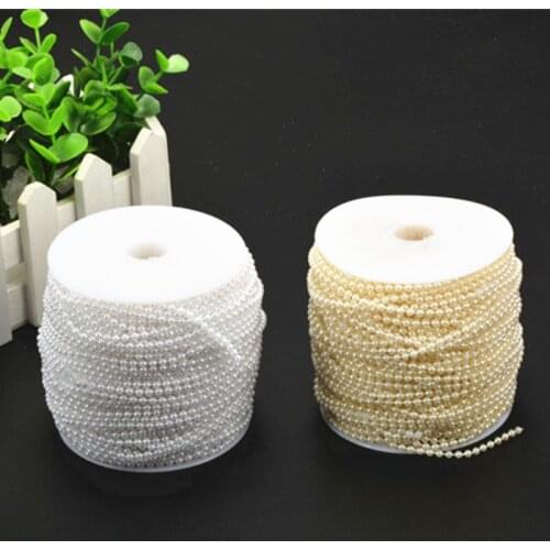 10m in length 3mm Bead Pearl String (White/Beige) for Craft , Wedding Decoration Loose Line