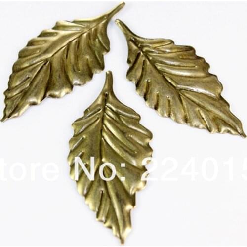 100pcs/54x24mm Ancient Bronze Tone Leaf Filigree Flower Wraps Jewelry Findings Connectors Embellishments Findings