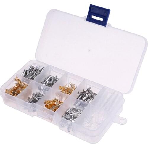 150pcs Male and Female Car Spade Connector Splice Crimp Wire Terminals Assortment Kit with Insulating Sleeve for Motorcycle Bike