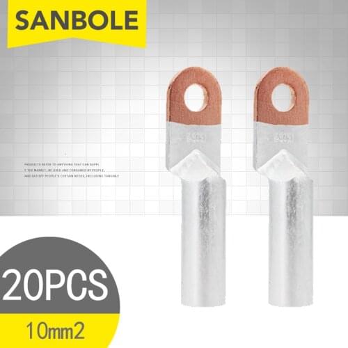 20pcs DTL-10 Wiring Lug Terminal Aluminum Copper Transition Cable Joint National Standard A Level 10 Square