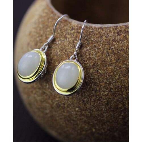 2018 Earings Fashion Jewelry 2020 New Fashion Items S925 Pure Ornaments Original Ms Perforations Hetian Jade Pendant Fashion