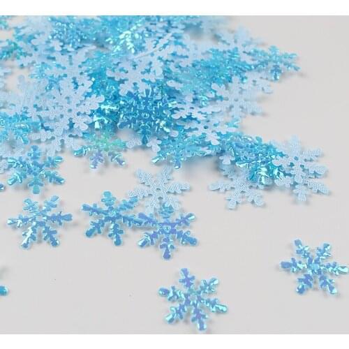 300pcs/lot Christmas Snowflakes Confetti Artificial Snow Xmas Tree Hanging Ornaments Decorations for Home Party Wedding Decor