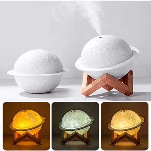 3D Novelty Moon Lamp USB LED Night Light With 200ML Humidifier Table Lamp Atmosphere 3 Colors Change For Children Kids Home Deco