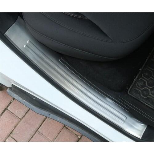 For Jeep Compass 17+ Stainless Steel 4Pcs Interior Car Door Sill Trim Guard Plate Scuff Full Wrap Cover Decor Board Stickers