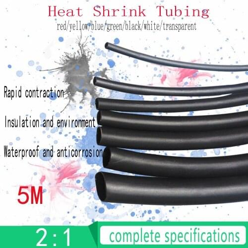 5M 12.0MM Heat Shrink Tubing Insulation Shrinkable Tube Assortment Electronic Polyolefin Ratio 2:1 Wrap Wire Cable Sleeve
