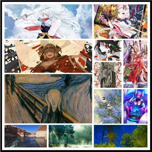 Diamond Painting Anime Cartoon Japanese Style Anime Beautiful Girl Funny Oil Painting Beautiful Natural Scenery Hall Decor Mural