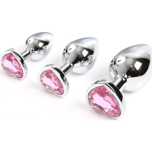 Anal Plug Crystal Jewelry Heart Butt Plug Stimulator Dildo Stainless Steel Buttplug Sex Toys for Men Women Couple Sex Products