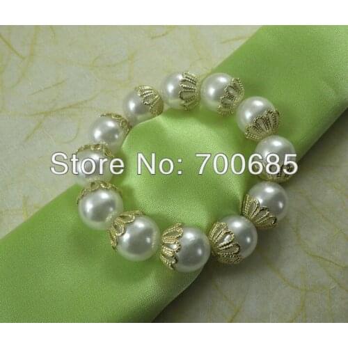 White pearl sheet cheap napkin ring, napkin holder for wedding