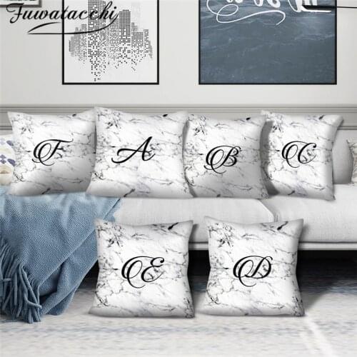 Fuwatacchi Artword English Letter Pillow Case 26pcs A-Z Alphabet Cushion Cover For Home Sofa Chair Decorative Pillows Covers New