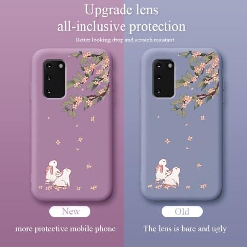 Rabbit Under The Flower Phone Case For Samsung Galaxy S21 S20 FE S10 Note 20 10 Ultra Plus A72 A52 A42 A32 A12 A02S Cover