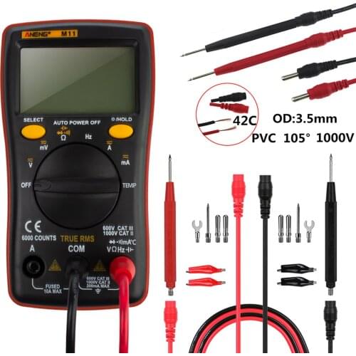 ANENG M11 Auto Range Digital Multimeter 6000 Counts AC/DC Ammeter Voltmeter Ohm Meter Tester