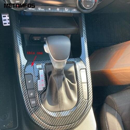 For Kia Forte Cerato k3 2019 2020 2021 Carbon Fiber Gear Shift Box Cover Trim Molding Decoration Frame Accessories Car Styling