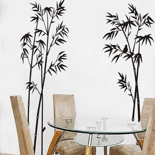 Chinese Style Ink Bamboo Wall Stickers Living Room Home Decor Teenager Room Decoration Vintage Poster Mural Pvc Wallpaper