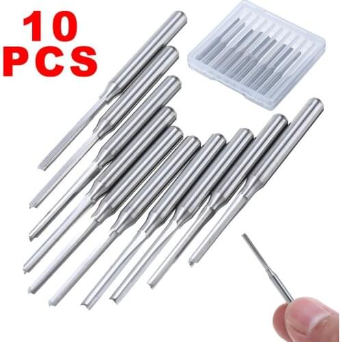 1set 2 Flutes Carbide End Mill CNC Router Bit Engraving Bit Straight Slot Milling Cutter