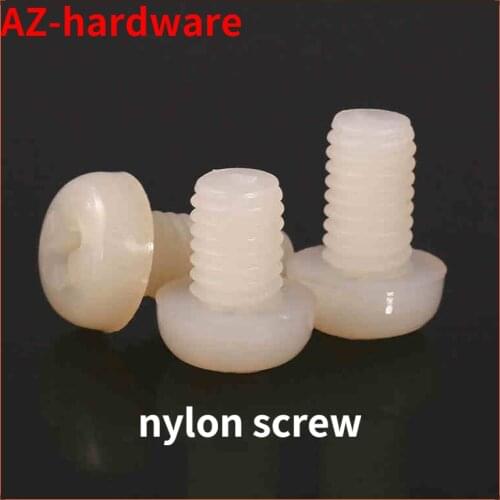 GB818-85PM cross-groove head machine screw nylon screw round head plastic screw M2-M8 50Pcs