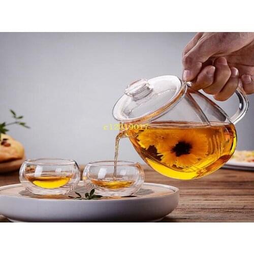 High borosilicate cold kettle, heat-resistant glass filter flower teapot, heat-resistant glass foam teapot