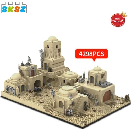 DIY Star Space Series Building Blocks Desert City Street View Architecture Model Tatooined Eisley Moc Bricks toys Kids gifts
