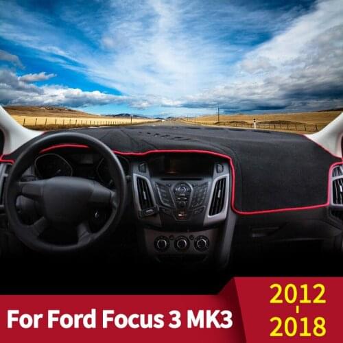 Car Dashboard Cover Mat For Ford Focus 3 MK3 2012 2013 2014 2015 2016 2017 2018 Auto Dash Mat Non-slip Sun Shade Pad Carpets