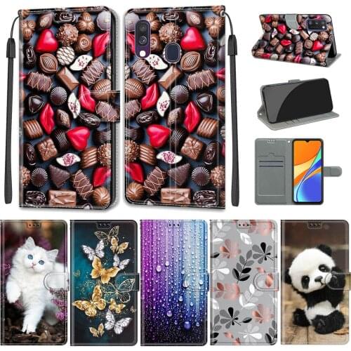 Flip Leather Case For Samsung Galaxy A40 Case Wallet Card Holder Stand Book Cover For Samsung Galaxy A40 Chocolate Pattern