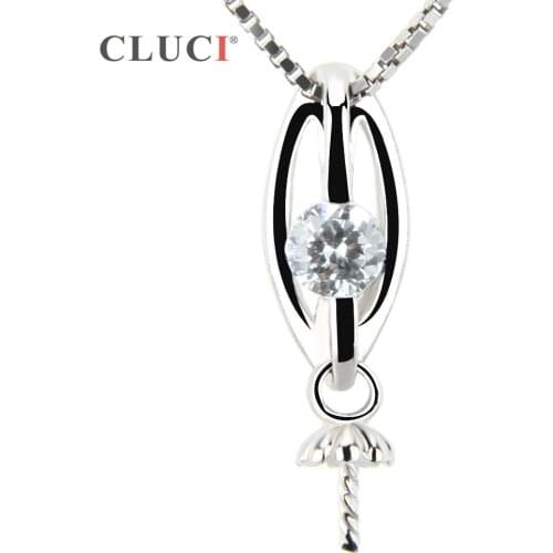 CLUCI pendant 925 sterling silver pendant accessory for pearl pendant, nice jewelry for women , can stick pearl on SP154SB