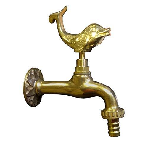 Brass faucet with dolphin
