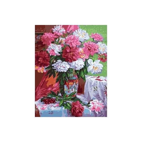 MaHuaf-X710 bouquet of flowers Diy Painting By Numbers Modern Wall Art Picture Unique Gift For Wedding Decoration 40x50cm Arts