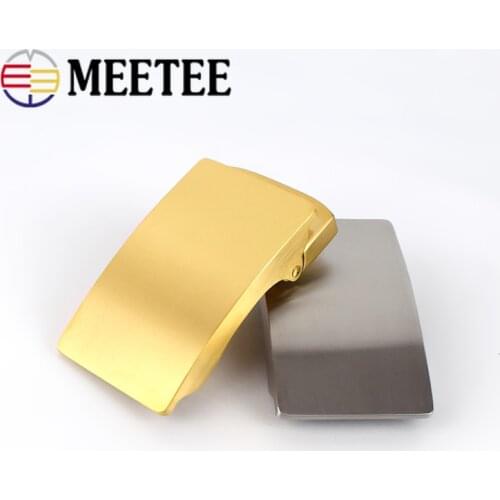 Meetee 36mm Stainless Steel Mens Belt Buckle Without Teeth Automatic Buckles Head DIY Business Casual Leather Craft Accessories